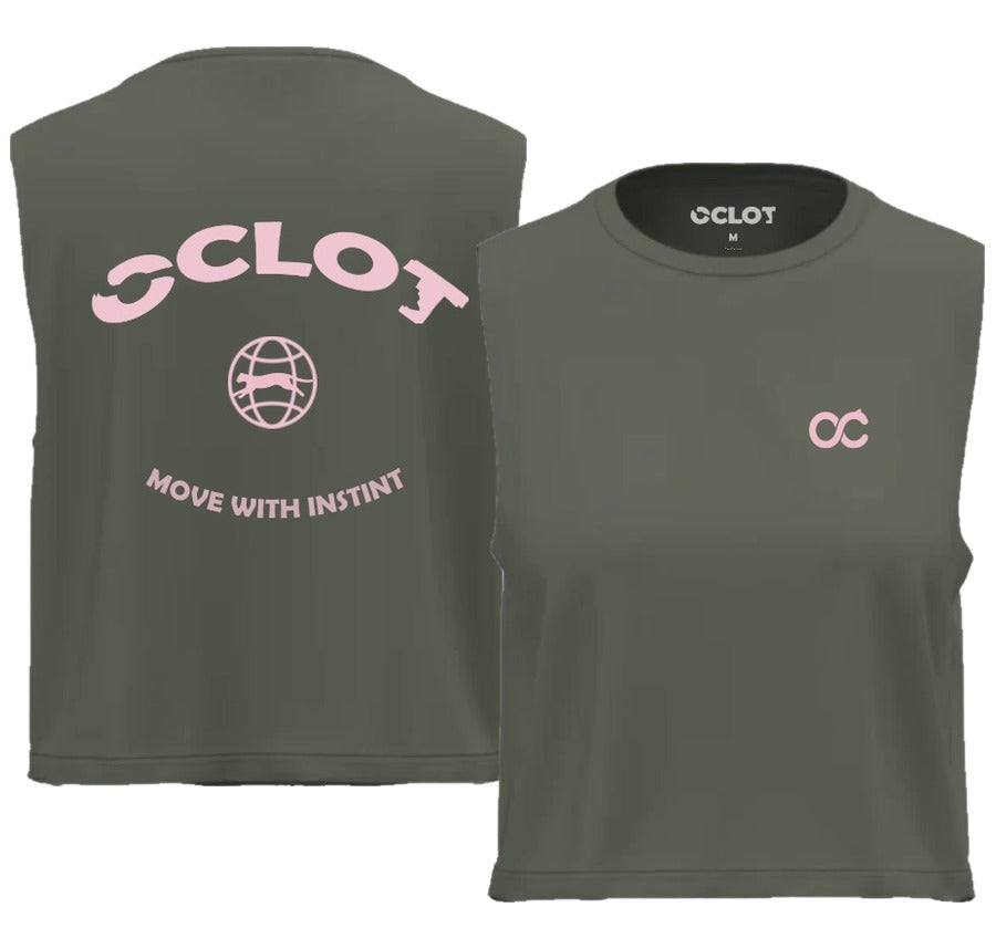 Camiseta tirantes crop verde
